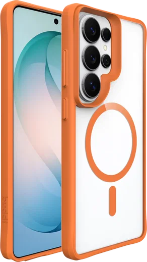 Buddi Hybrid Samsung S26 Ultra Hoesje MagSafe Back Cover Transparant Oranje afbeelding 8