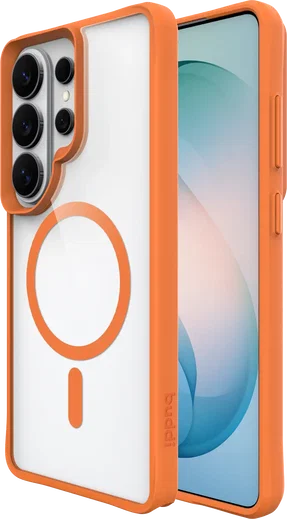 Buddi Hybrid Samsung S26 Ultra Hoesje MagSafe Back Cover Transparant Oranje afbeelding 1