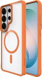 Buddi Hybrid Samsung S26 Ultra Hoesje MagSafe Back Cover Transparant Oranje afbeelding