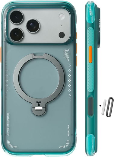 TORRAS Ostand Q3 Air Apple iPhone 17 Pro Hoesje MagSafe 360° Kickstand Groen afbeelding 2