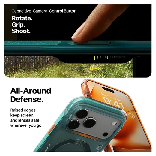 TORRAS Ostand Q3 Air Apple iPhone 17 Pro Hoesje MagSafe 360° Kickstand Groen afbeelding 5