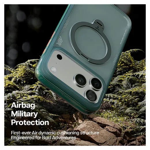 TORRAS Ostand Q3 Air Apple iPhone 17 Pro Hoesje MagSafe 360° Kickstand Groen afbeelding 7