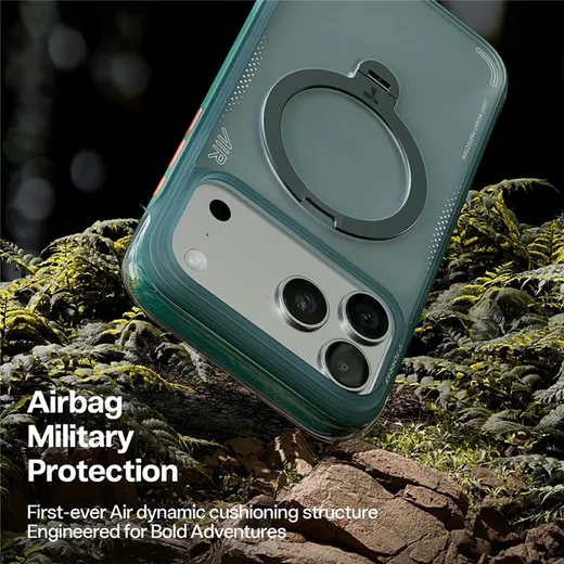 TORRAS Ostand Q3 Air Apple iPhone 17 Pro Max Hoesje MagSafe 360° Kickstand Groen afbeelding 4