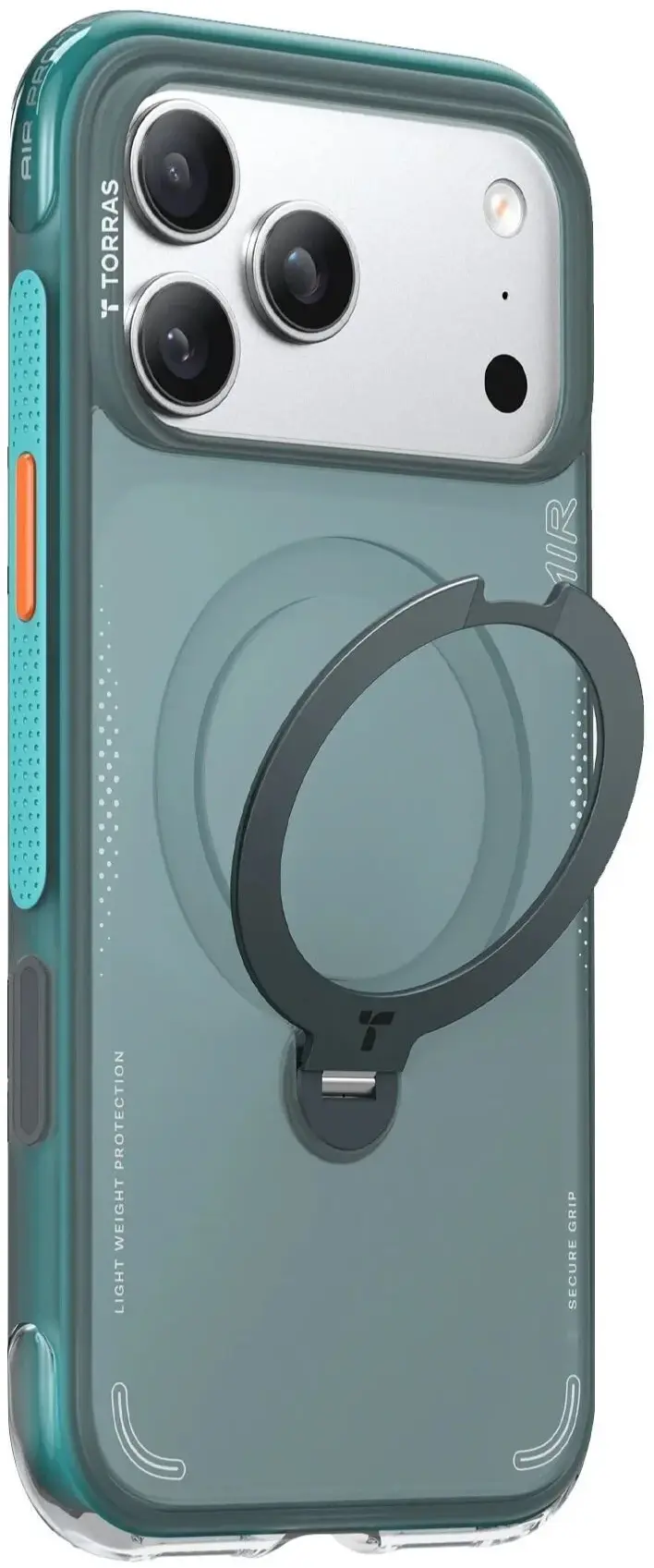 TORRAS Ostand Q3 Air Apple iPhone 17 Pro Max Hoesje MagSafe 360° Kickstand Groen afbeelding 3