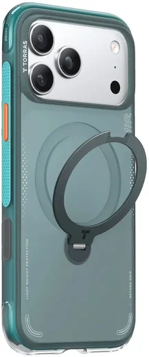 TORRAS Ostand Q3 Air Apple iPhone 17 Pro Max Hoesje MagSafe 360° Kickstand Groen afbeelding 3