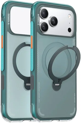 TORRAS Ostand Q3 Air Apple iPhone 17 Pro Max Hoesje MagSafe 360° Kickstand Groen afbeelding 2