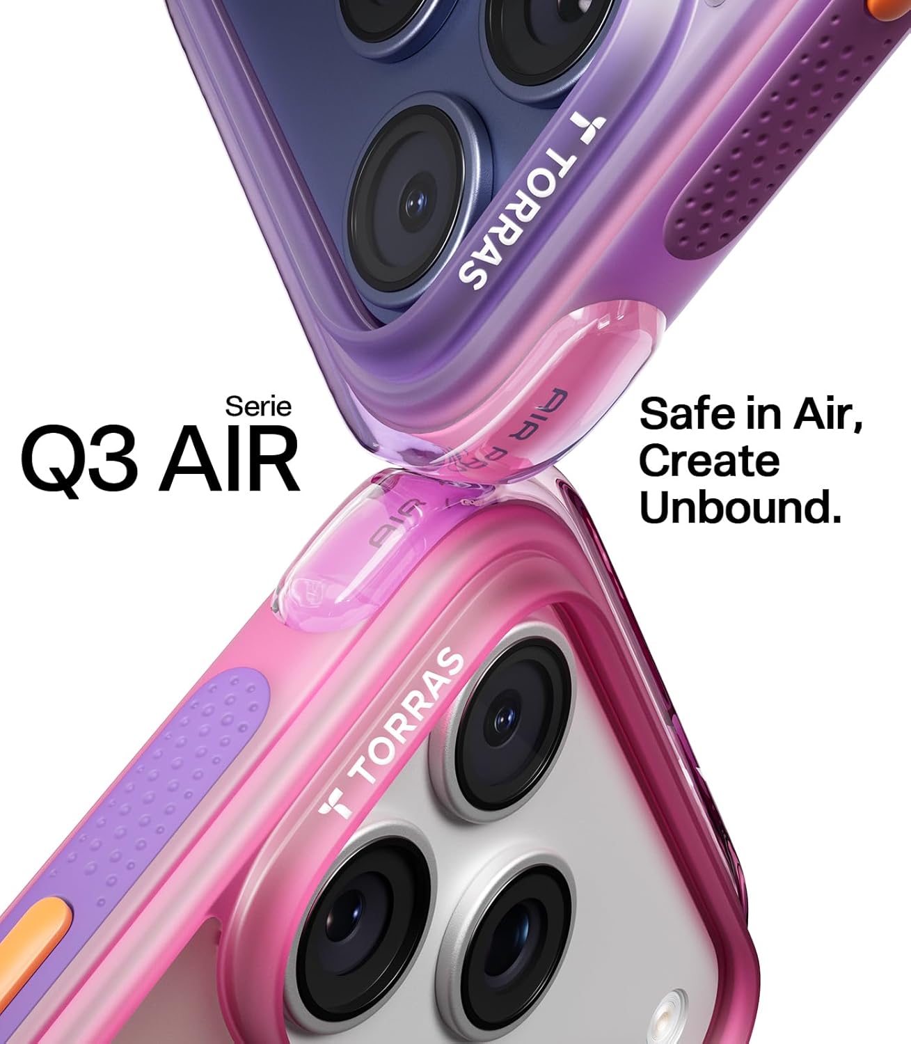 TORRAS Ostand Q3 Air iPhone 17 Pro Max Hoesje MagSafe 360° Kickstand Roze afbeelding 7