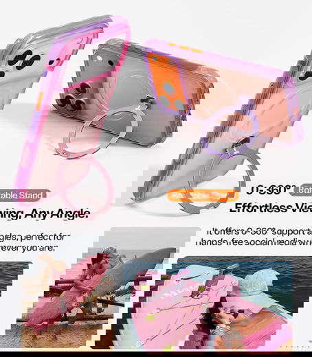 TORRAS Ostand Q3 Air iPhone 17 Pro Max Hoesje MagSafe 360° Kickstand Paars afbeelding 4