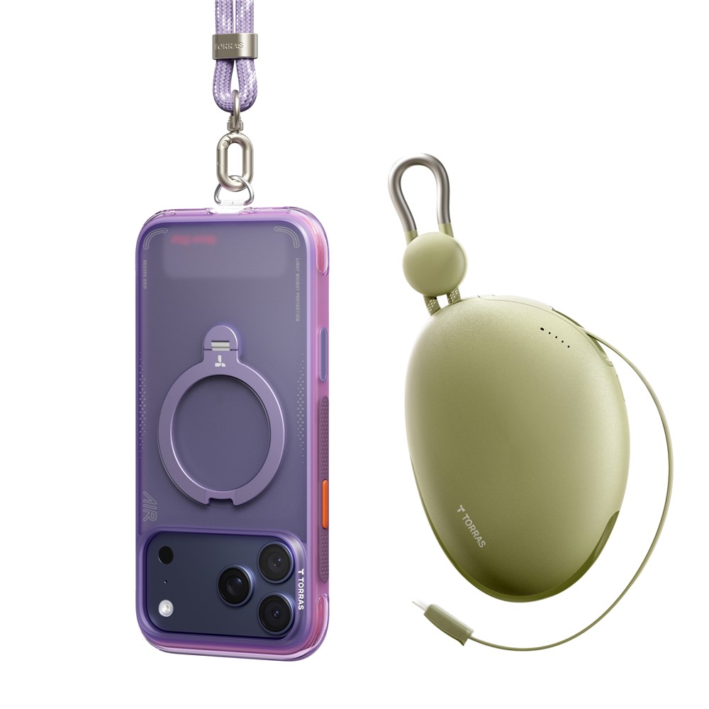 TORRAS Ostand Q3 Air iPhone 17 Pro Max Hoesje MagSafe 360° Kickstand Paars afbeelding 11