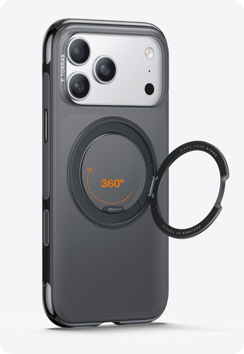 TORRAS Ostand O3 Air iPhone 17 Pro Max Hoesje MagSafe 360° Kickstand Zwart afbeelding 2