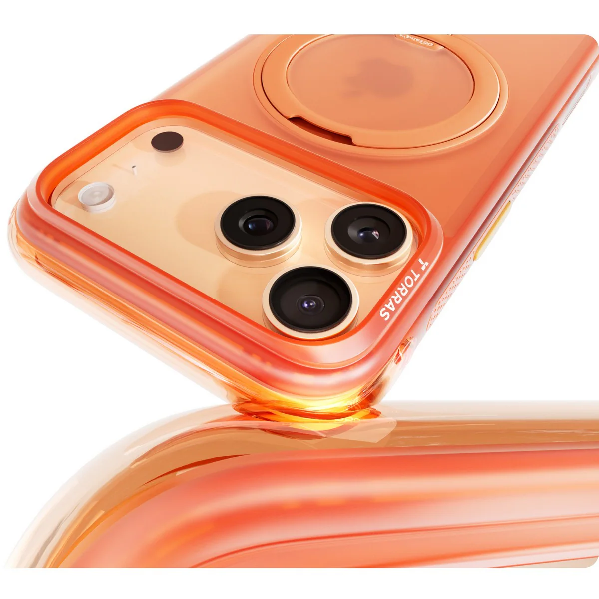 TORRAS Ostand O3 Air iPhone 17 Pro Max Hoesje MagSafe 360° Kickstand Oranje afbeelding 2