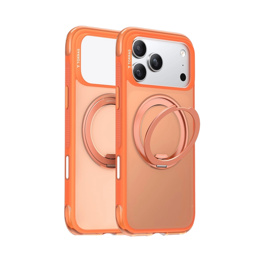 TORRAS Ostand O3 Air iPhone 17 Pro Max Hoesje MagSafe 360° Kickstand Oranje afbeelding 1