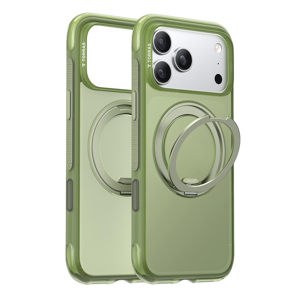 TORRAS Ostand O3 Air Apple iPhone 17 Pro Hoesje MagSafe 360° Kickstand Groen afbeelding 1