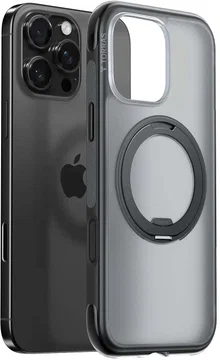TORRAS Ostand O3 Air Apple iPhone 16 Pro Hoesje MagSafe 360° Kickstand Zwart