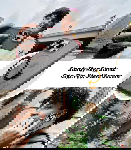 TORRAS Ostand Q3 Air Apple iPhone 16 Pro Max Hoesje MagSafe 360° Kickstand Zwart afbeelding 9