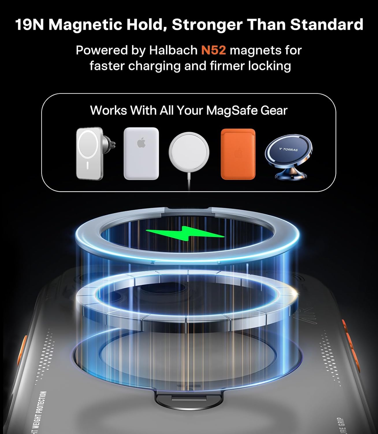 TORRAS Ostand Q3 Air Apple iPhone 16 Pro Max Hoesje MagSafe 360° Kickstand Zwart afbeelding 7