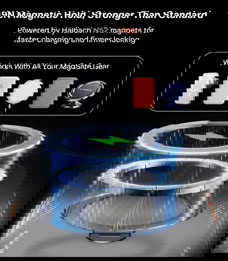 TORRAS Ostand Q3 Air Apple iPhone 16 Pro Max Hoesje MagSafe 360° Kickstand Zwart afbeelding 7