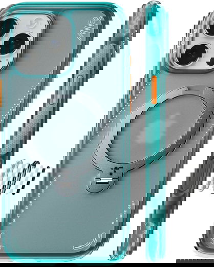 TORRAS Ostand Q3 Air Apple iPhone 16 Pro Max Hoesje MagSafe 360° Kickstand Groen afbeelding 2