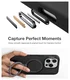 TORRAS Q Pro Silicone iPhone 16 Pro Hoesje MagSafe 360° Kickstand Zwart afbeelding 4