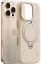 TORRAS Q Pro Silicone iPhone 16 Pro Hoesje MagSafe 360° Kickstand Beige