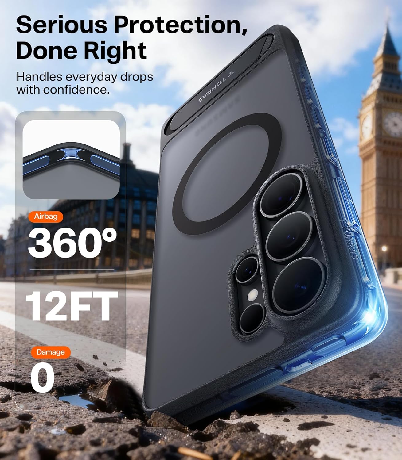 TORRAS Ostand L1 Guardian Magnetic Hoesje Samsung Galaxy S26 Ultra Zwart afbeelding 2