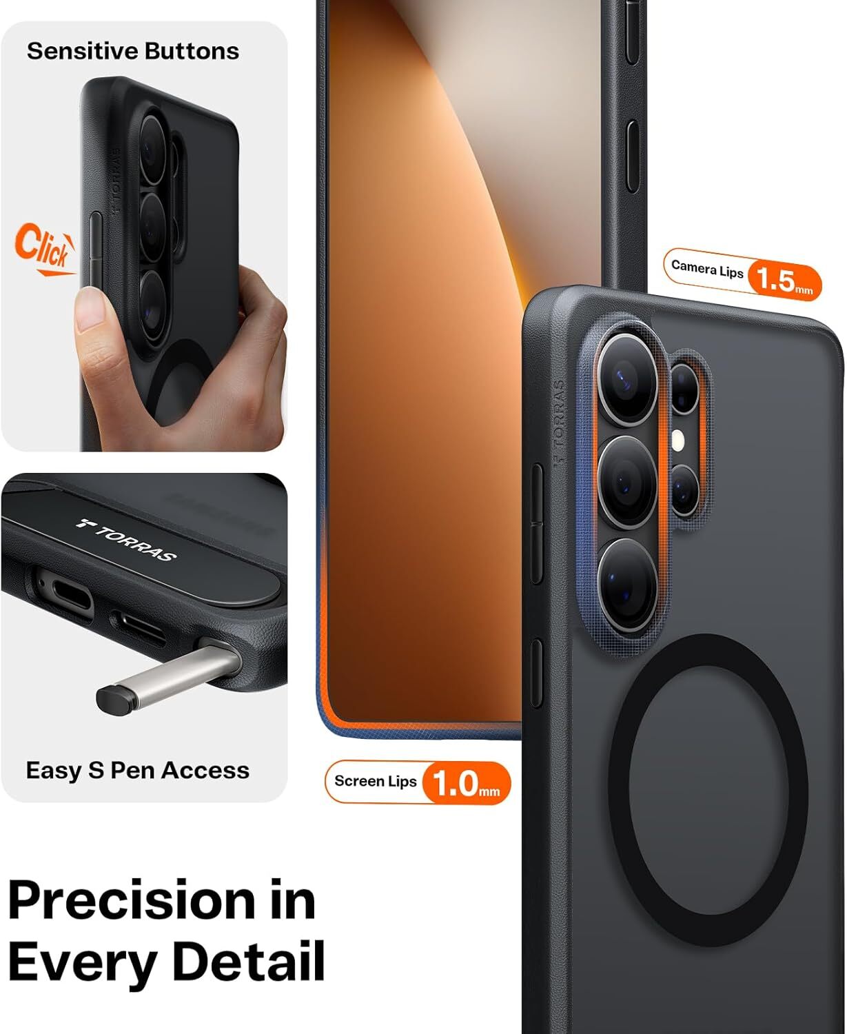 TORRAS Ostand L1 Guardian Magnetic Hoesje Samsung Galaxy S26 Ultra Zwart afbeelding 4