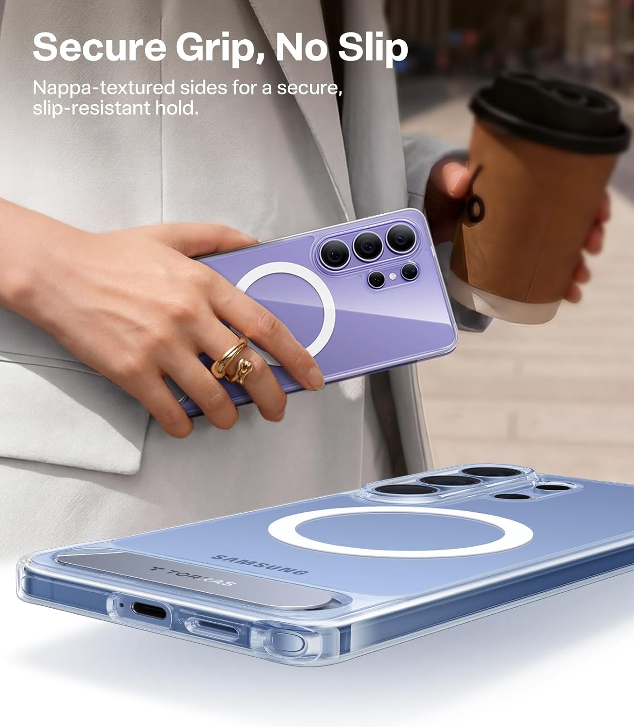 TORRAS Ostand L1 Guardian Magnetic Hoesje Samsung Galaxy S26 Ultra Transparant afbeelding 6