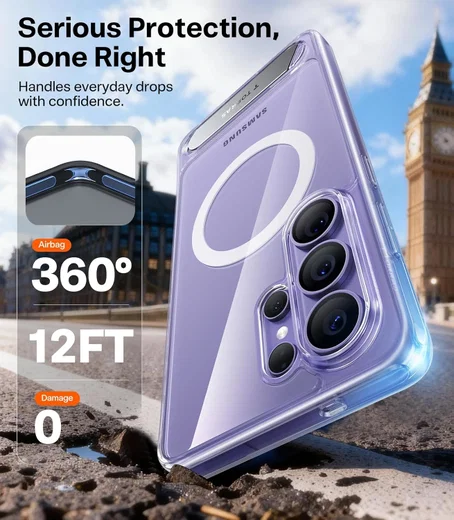 TORRAS Ostand L1 Guardian Magnetic Hoesje Samsung Galaxy S26 Ultra Transparant afbeelding 2