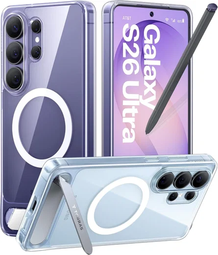 TORRAS Ostand L1 Guardian Magnetic Hoesje Samsung Galaxy S26 Ultra Transparant afbeelding 1