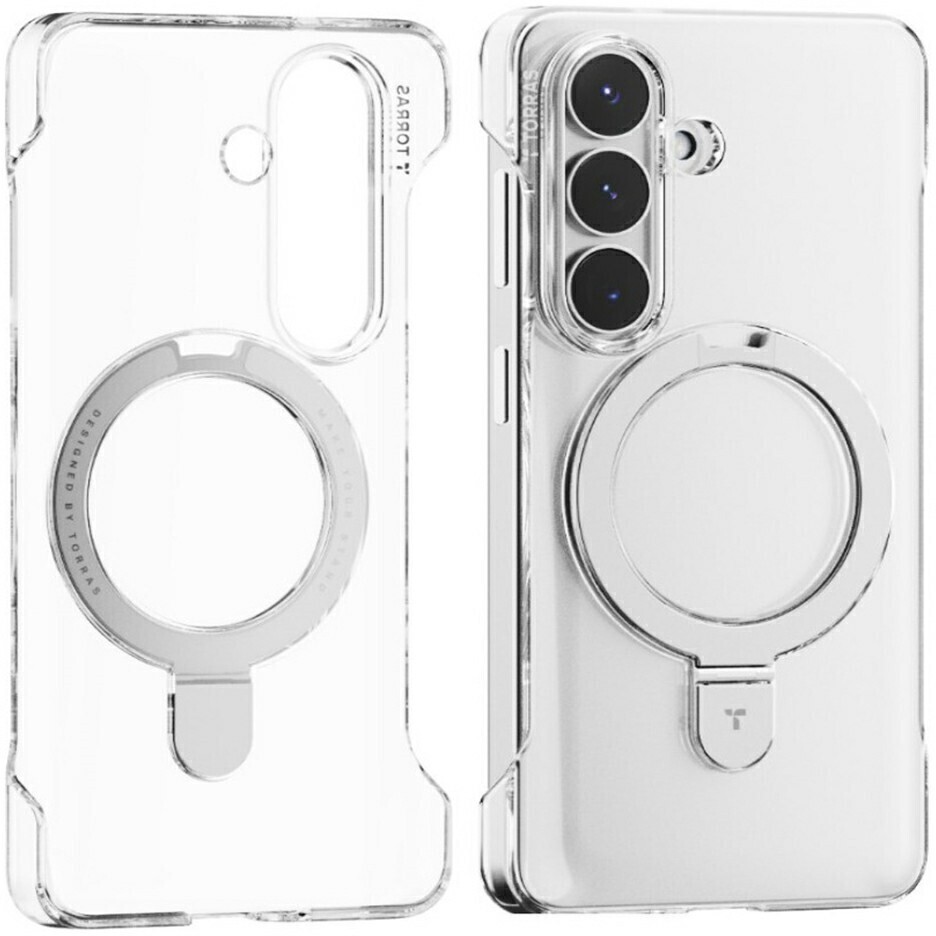 TORRAS Ostand Spin Samsung Galaxy S26 Hoesje MagSafe Stand Transparant afbeelding 4