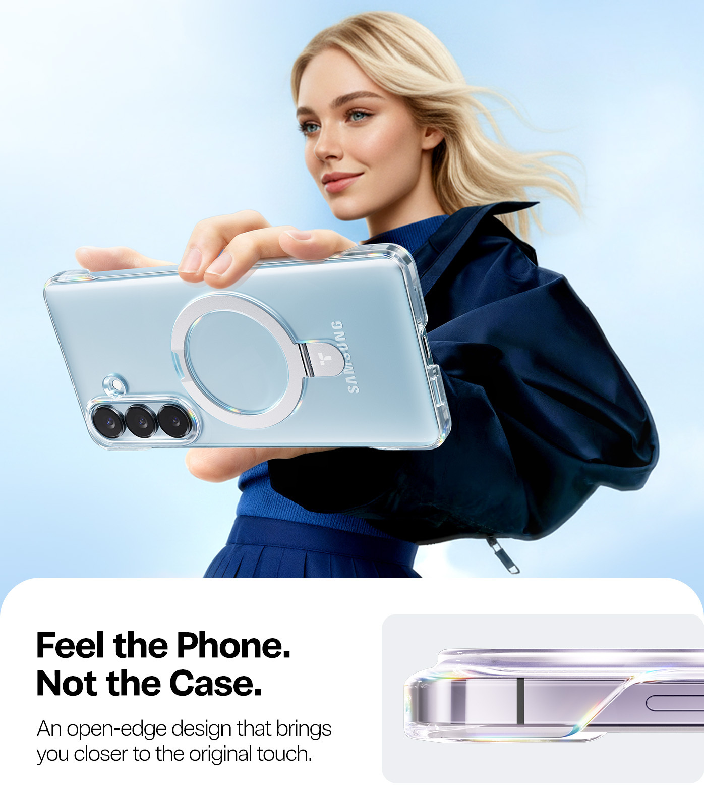 TORRAS Ostand Spin Samsung Galaxy S26 Hoesje MagSafe Stand Transparant afbeelding 6