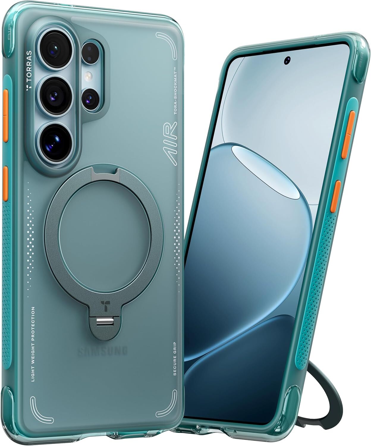 TORRAS Ostand Q3 Air Samsung Galaxy S26 Ultra Hoes MagSafe 360° Kickstand Groen afbeelding 1