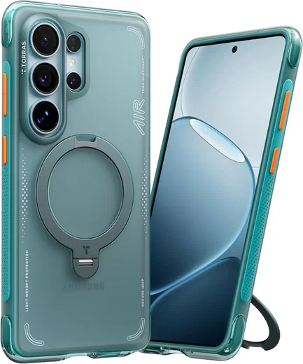 TORRAS Ostand Q3 Air Samsung Galaxy S26 Ultra Hoes MagSafe 360° Kickstand Groen afbeelding 1