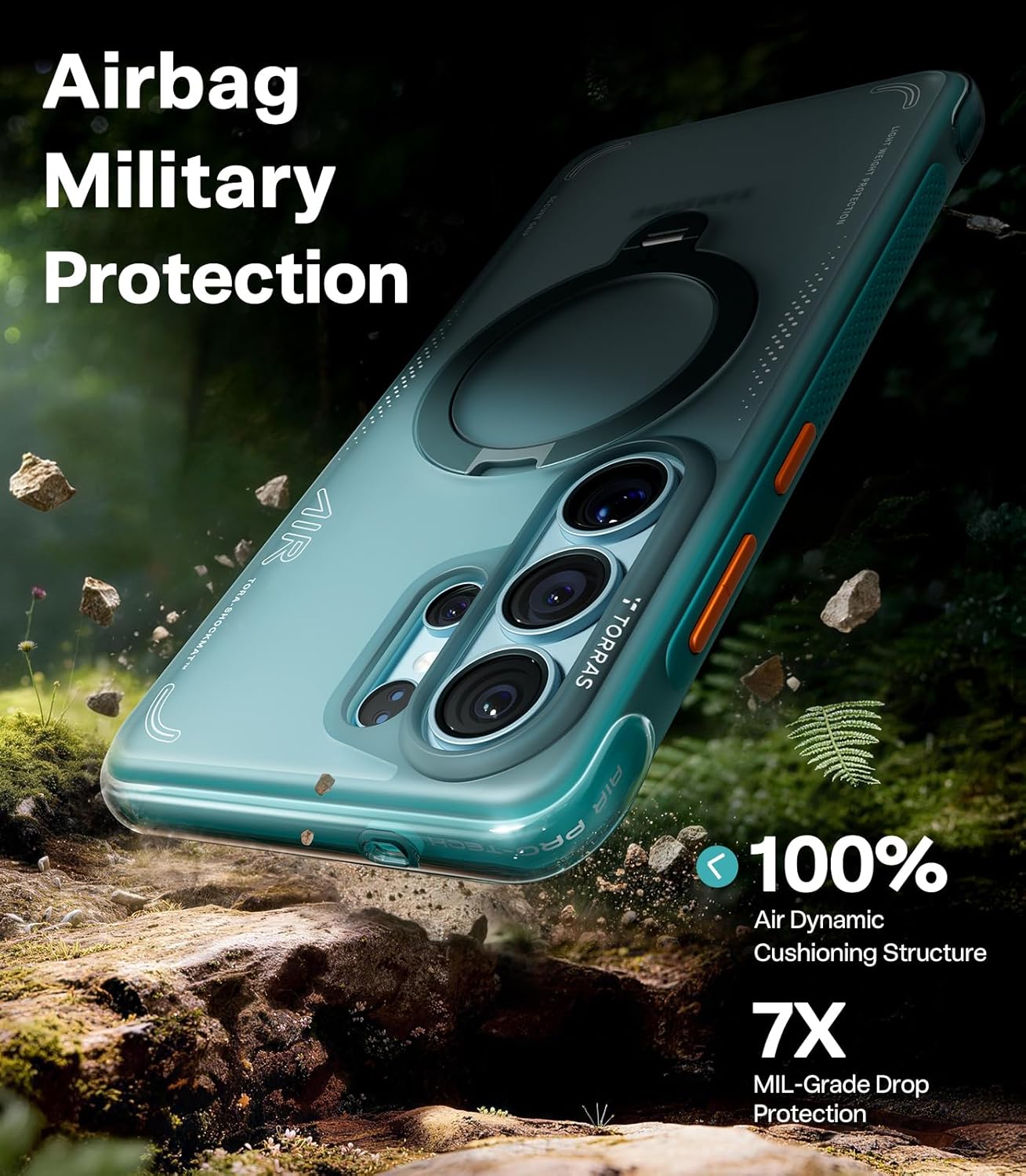 TORRAS Ostand Q3 Air Samsung Galaxy S26 Ultra Hoes MagSafe 360° Kickstand Groen afbeelding 4
