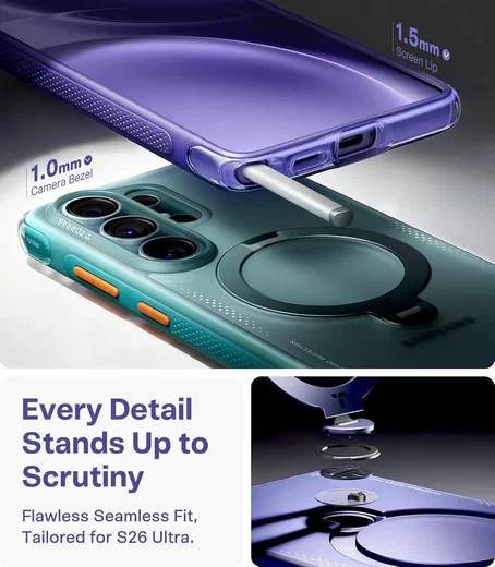 TORRAS Ostand Q3 Air Samsung Galaxy S26 Ultra Hoes MagSafe 360° Kickstand Paars afbeelding 7