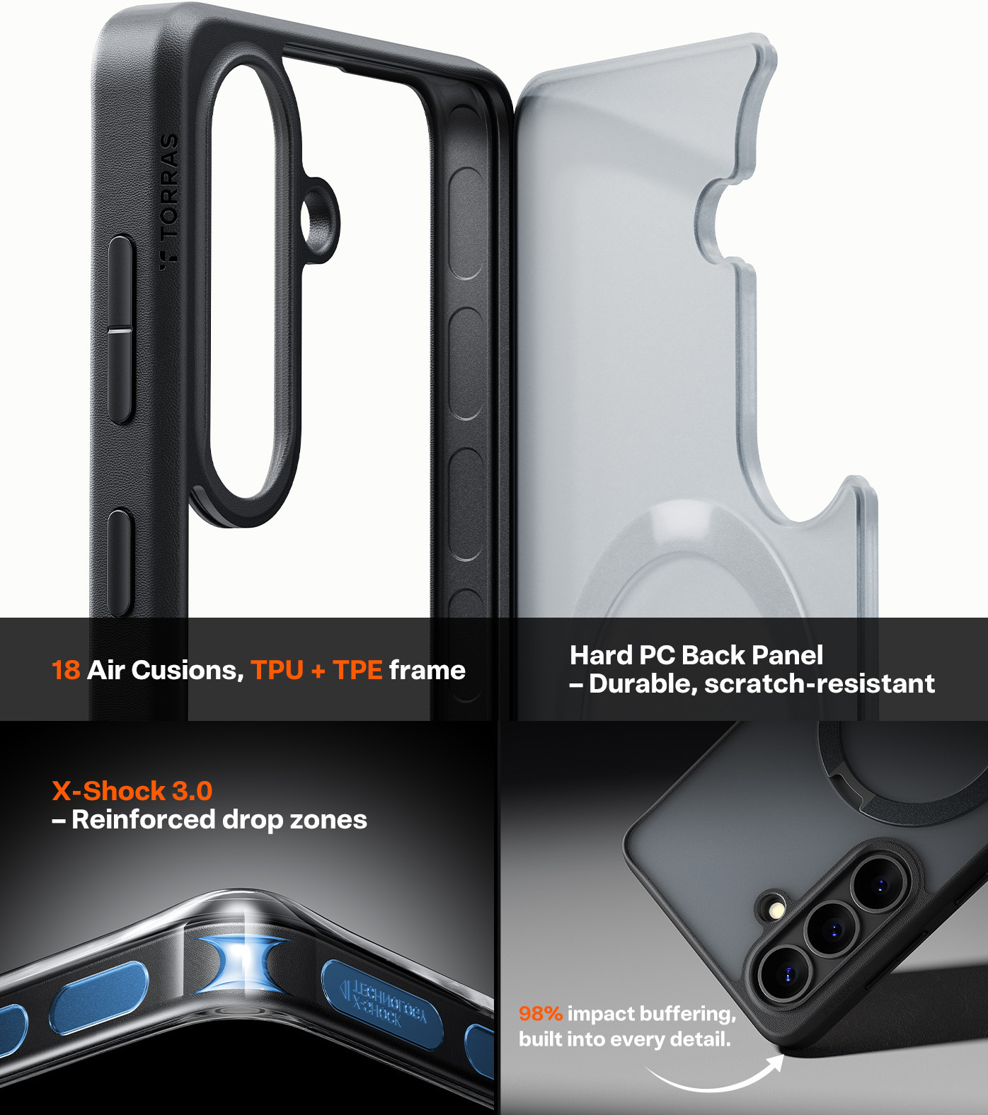 TORRAS Ostand Spin Samsung Galaxy S26 Plus Hoesje 360° MagSafe Stand Zwart afbeelding 8