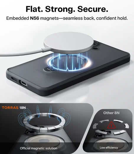 TORRAS Ostand Spin Samsung Galaxy S26 Plus Hoesje 360° MagSafe Stand Zwart afbeelding 4