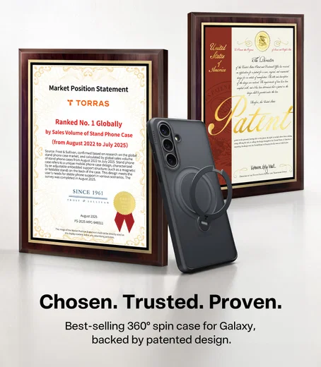 TORRAS Ostand Spin Samsung Galaxy S26 Plus Hoesje 360° MagSafe Stand Zwart afbeelding 6