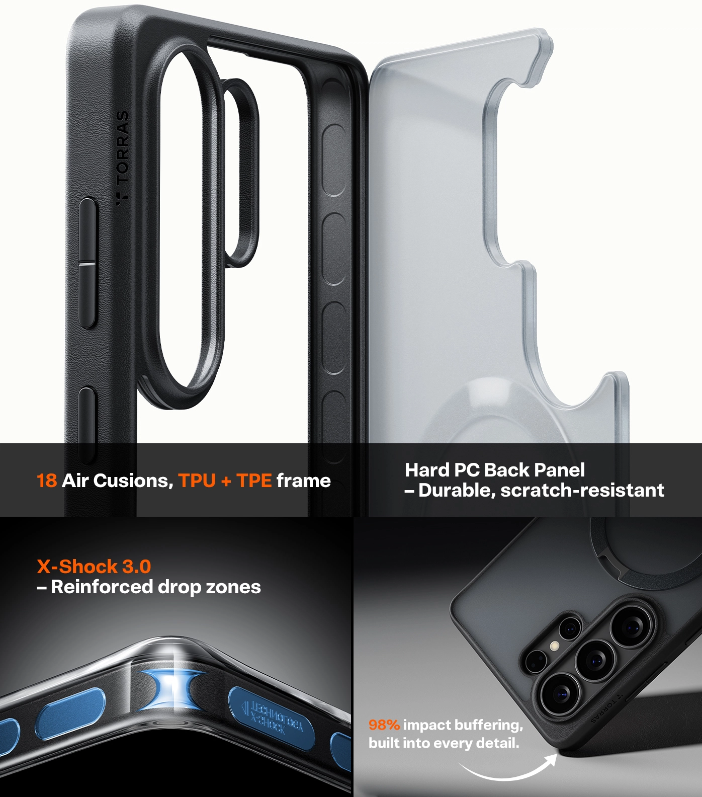 TORRAS Ostand Spin Samsung Galaxy S26 Ultra Hoesje 360° MagSafe Stand Zwart afbeelding 7