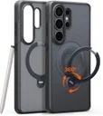 TORRAS Ostand Spin Samsung Galaxy S26 Ultra Hoesje 360° MagSafe Stand Zwart