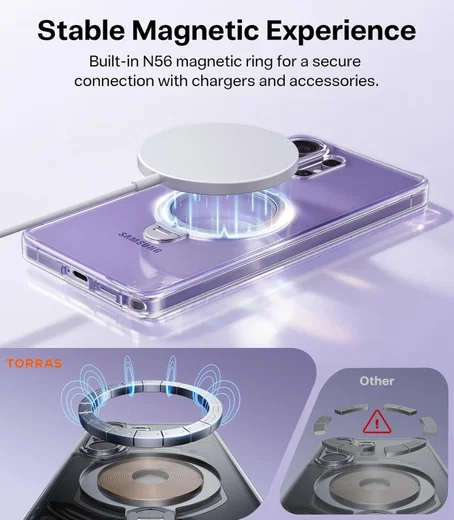 TORRAS Ostand Spin Samsung Galaxy S26 Ultra Hoesje 360° MagSafe Stand Clear afbeelding 8