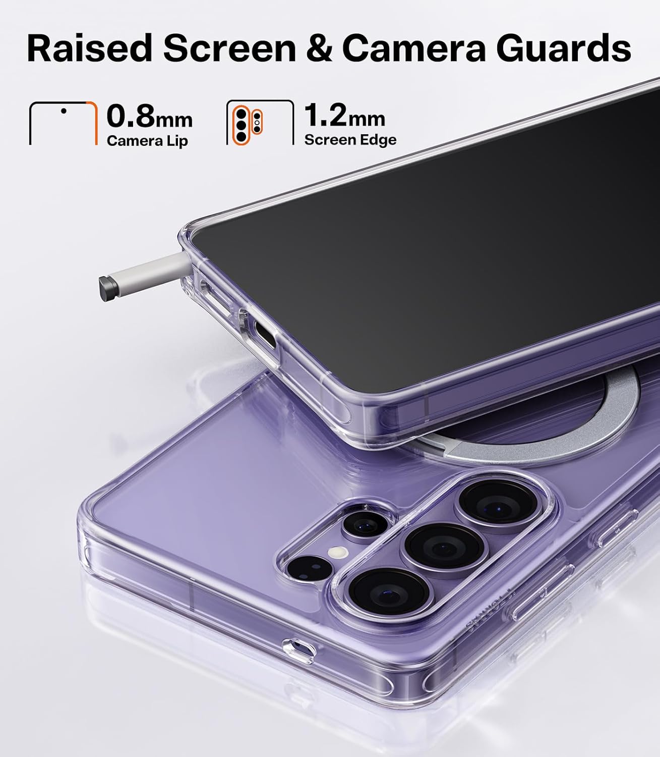 TORRAS Ostand Spin Samsung Galaxy S26 Ultra Hoesje 360° MagSafe Stand Clear afbeelding 3