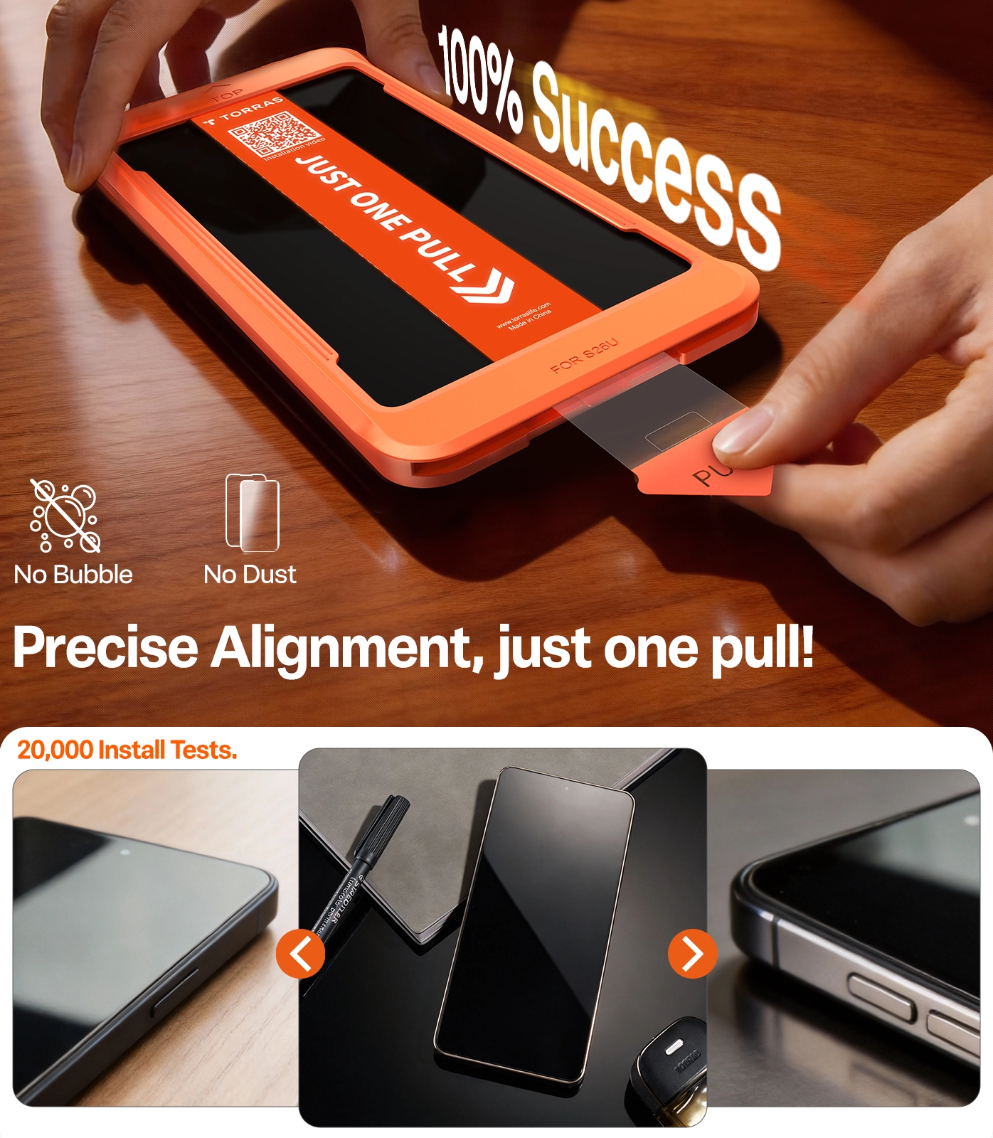 TORRAS Install Master Samsung Galaxy S26 Screen Protector Installatietray afbeelding 8