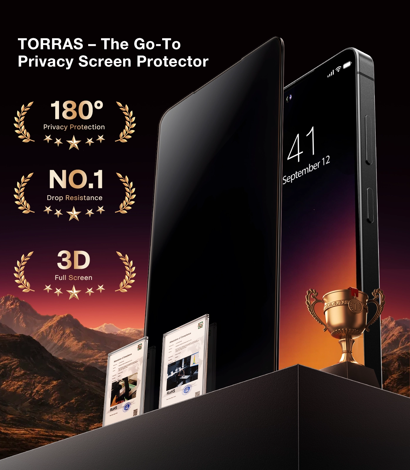 TORRAS Install Master Samsung Galaxy S26 Ultra Privacy Glass Screen Protector afbeelding 3