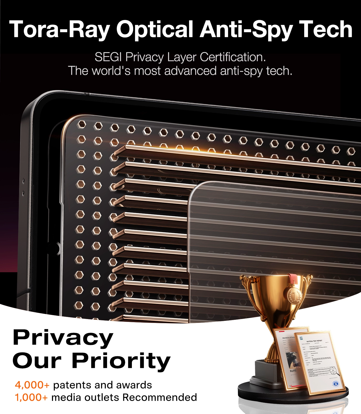 TORRAS Install Master Samsung Galaxy S26 Ultra Privacy Glass Screen Protector afbeelding 4
