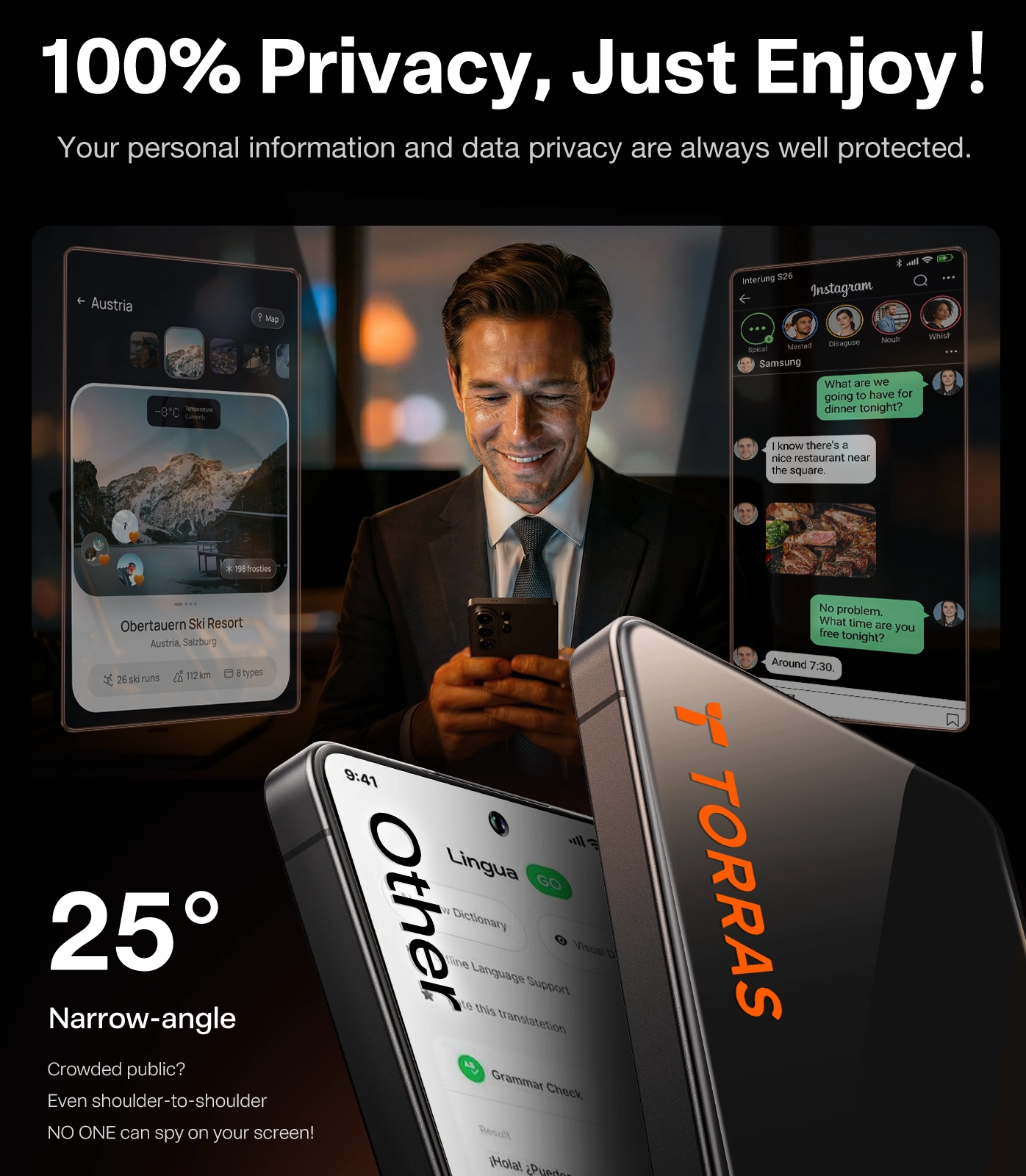 TORRAS Install Master Samsung Galaxy S26 Ultra Privacy Glass Screen Protector afbeelding 7