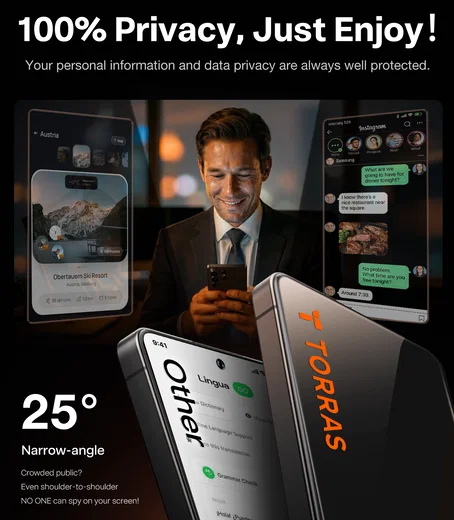 TORRAS Install Master Samsung Galaxy S26 Ultra Privacy Glass Screen Protector afbeelding 7