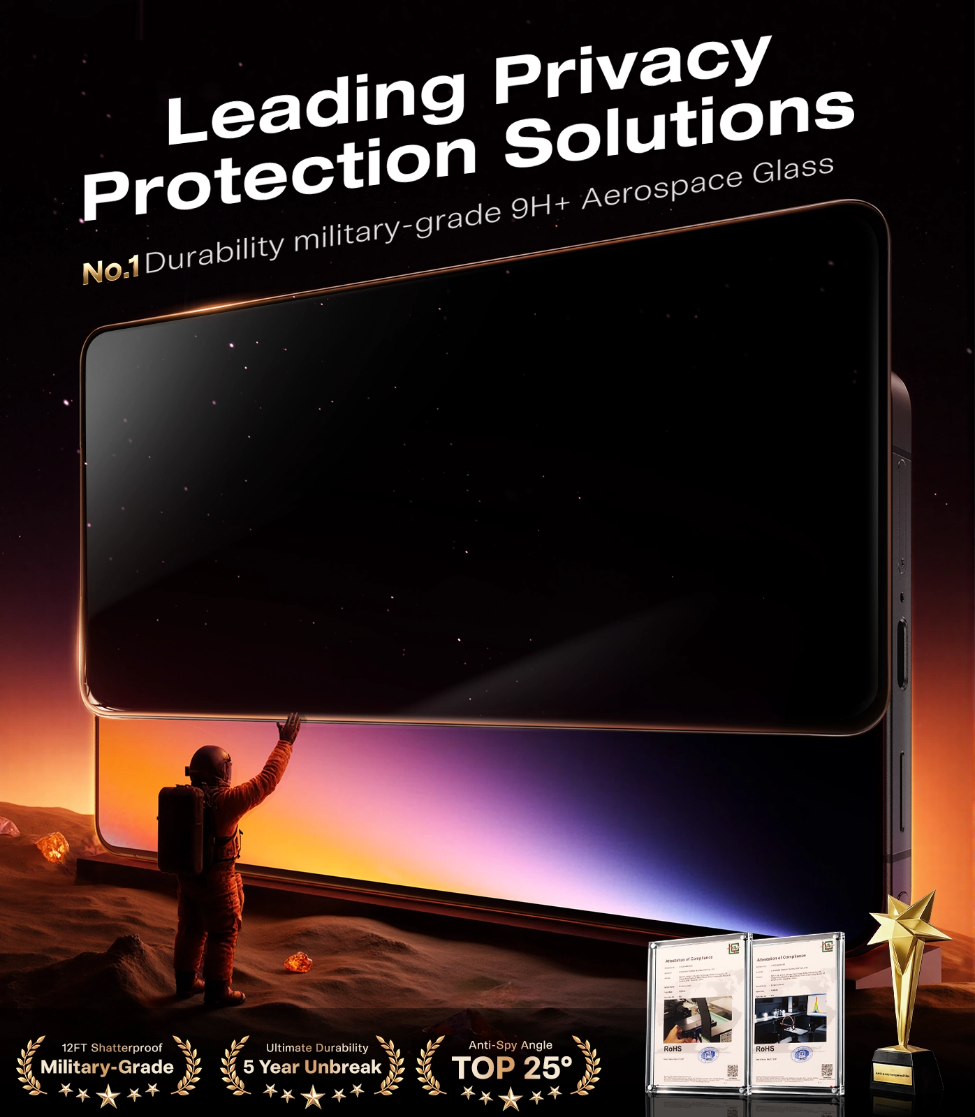 TORRAS Install Master Samsung Galaxy S26 Ultra Privacy Glass Screen Protector afbeelding 6