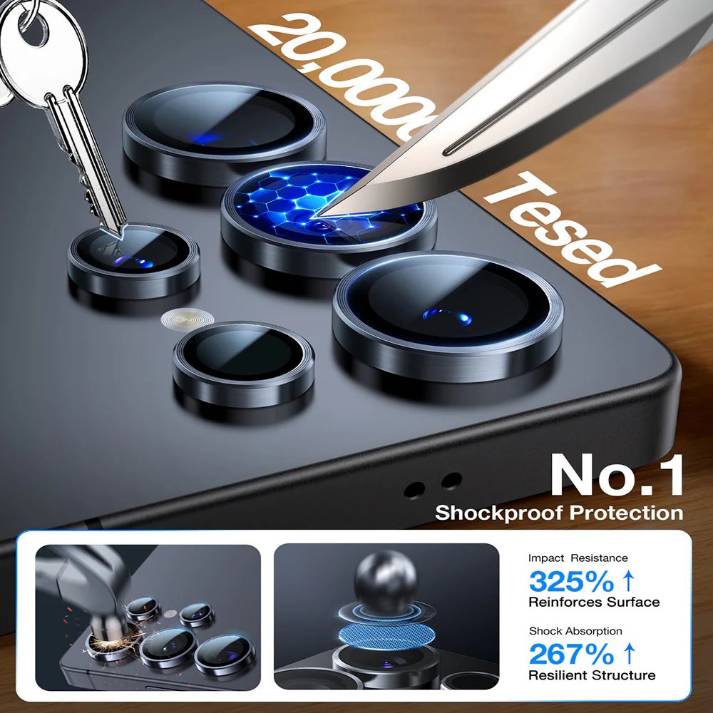 TORRAS LensGuard Samsung Galaxy S26 Ultra Camera Protector Zwart afbeelding 5