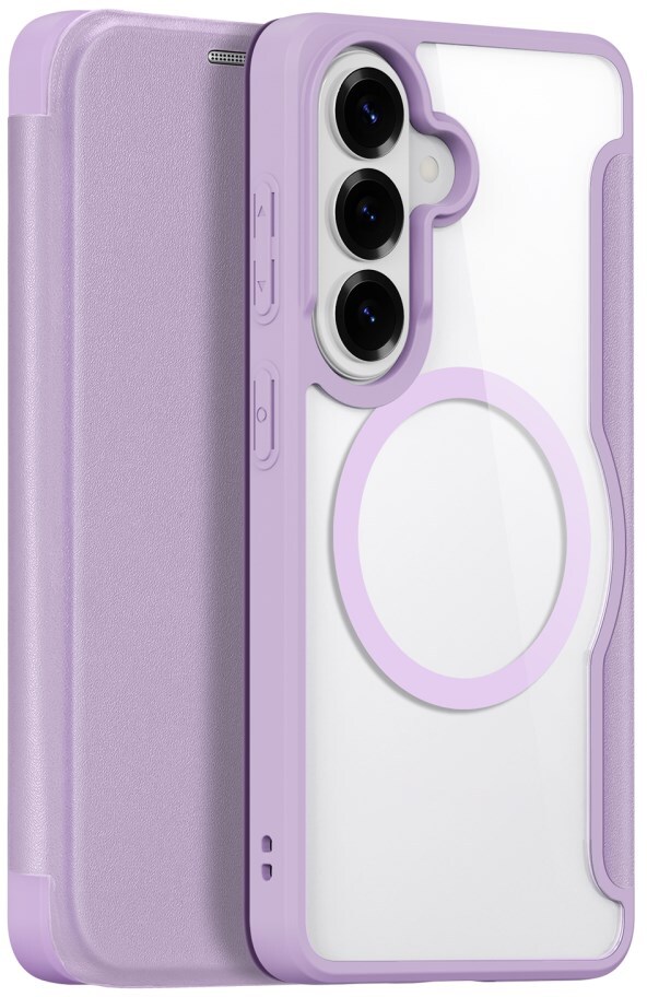 Dux Ducis Skin X Pro Samsung Galaxy S26 Hoesje MagSafe Book Case Paars Roze afbeelding 1